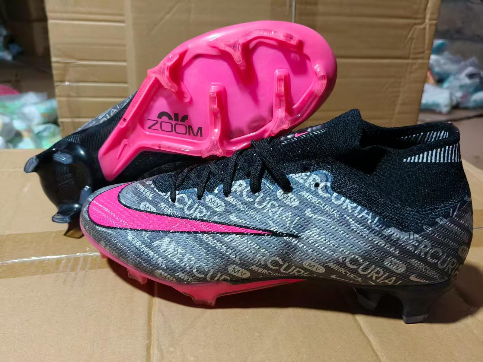 Sepatu Bola FG High Collar V15 - Lapangan Rumput Alami - Anti Slip Ringan