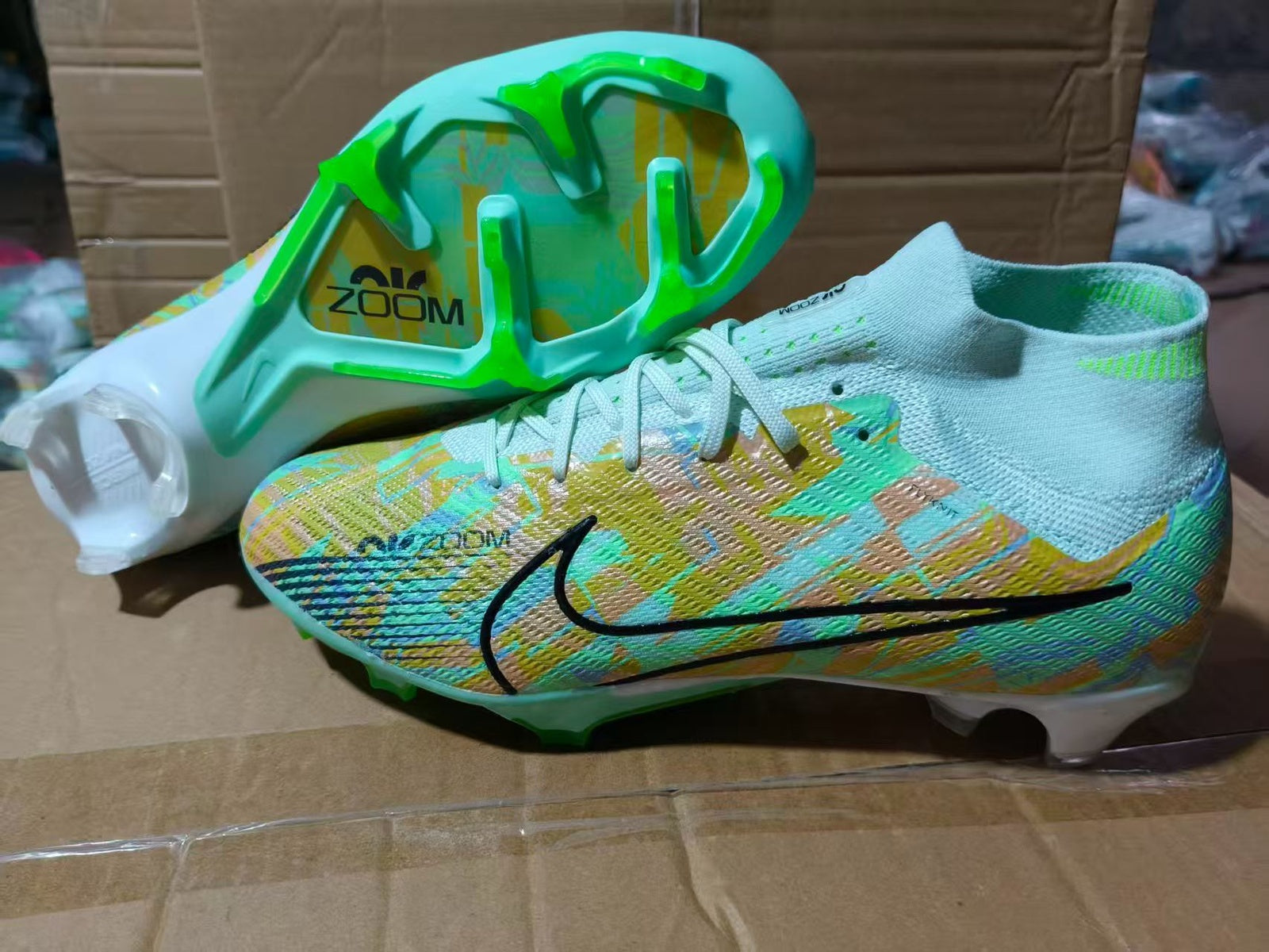Sepatu Bola FG High Collar V15 - Lapangan Rumput Alami - Anti Slip Ringan