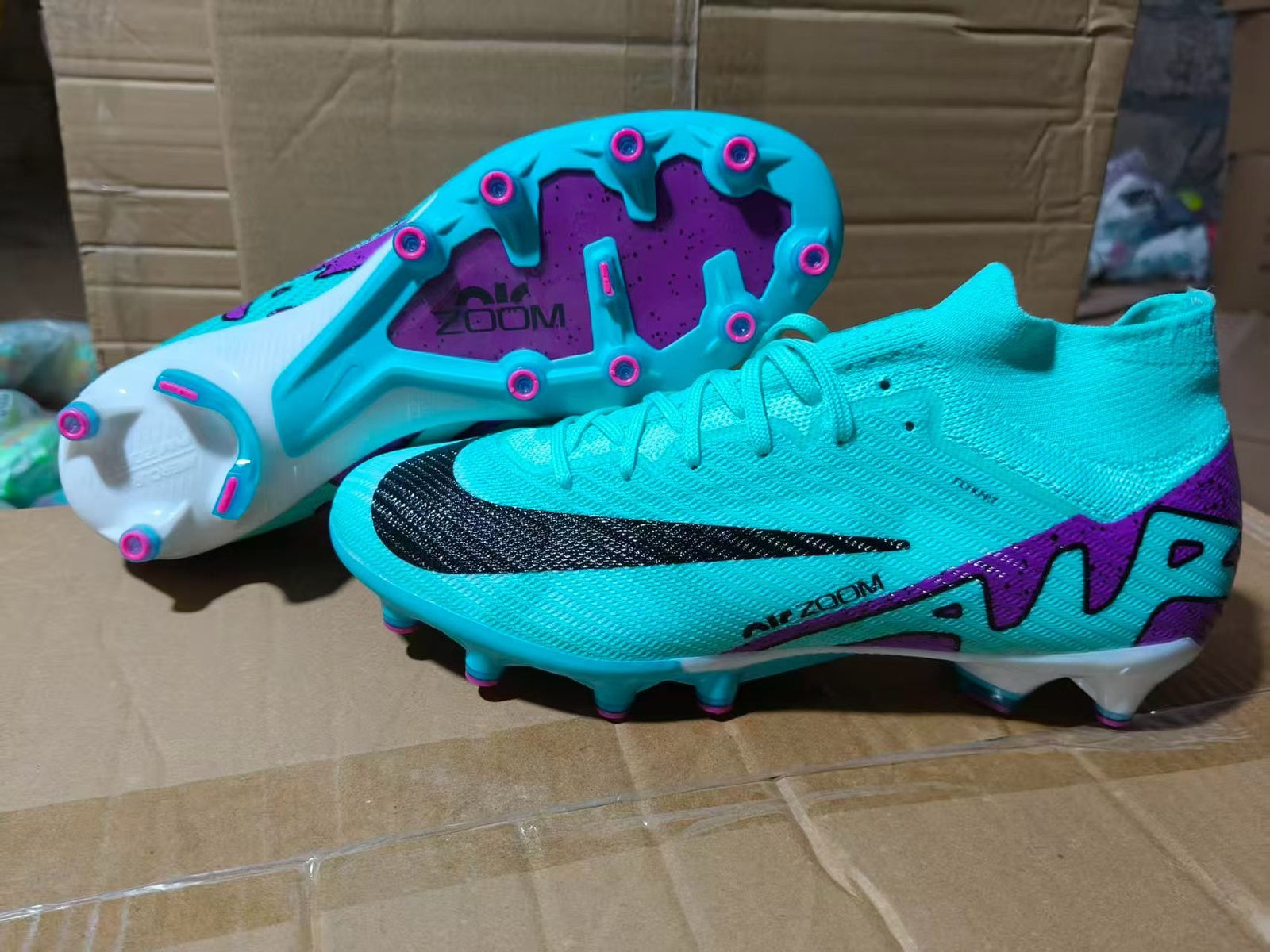 Sepatu Bola FG High Collar V15 - Lapangan Rumput Alami - Anti Slip Ringan